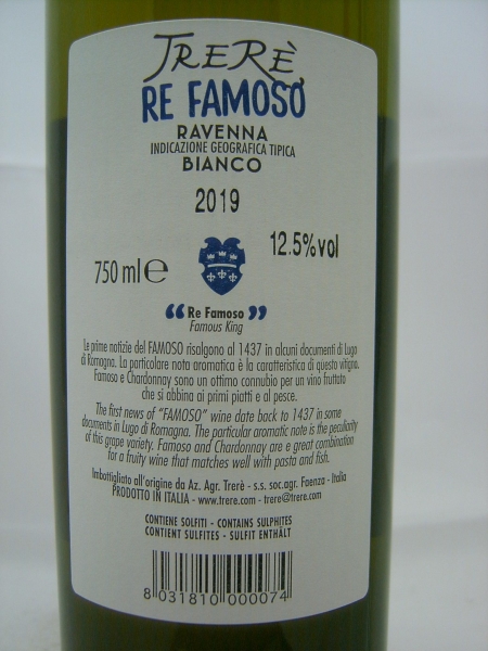 Trere Re Famoso 2020, IGT Ravenna Bianco, Weißwein, trocken, 0,75l